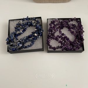Set of rock Necklaces - purple and blue

Each comes in a separate box